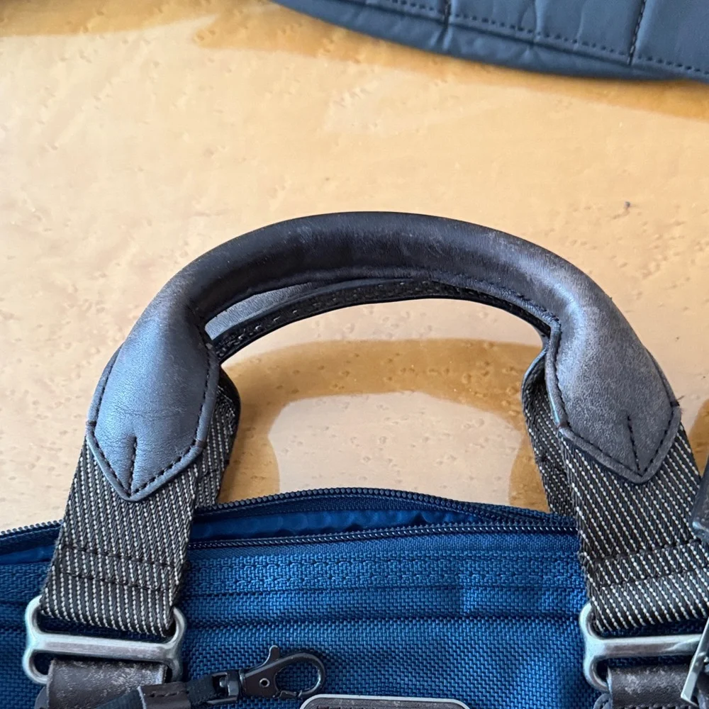 Tumi Alpha Bravo McNair Slim Briefcase in blue ballistic nylon
